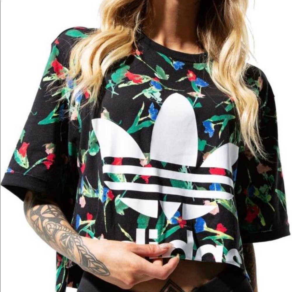 Adidas Bundle Bellista floral croptop&joggers SALE - Picture 4 of 9